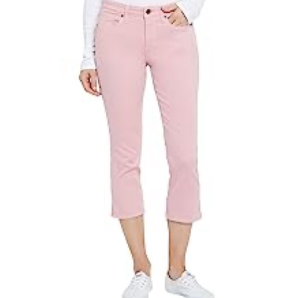 NYDJ | Dayla wide cuff capri in pink chiffon - Picture 6 of 7